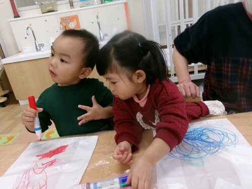 登園始め（パンダルーム）